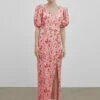 Massimo Dutti Studio - Floral Print With Puff Sleeves - Maxi Dress - Pink -Massimo Dutti Shop b29eeb17b03c4646ad9c03a68105f173