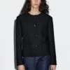 Massimo Dutti CROPPED CREW NECK WITH POCKETS - Light Jacket - Black -Massimo Dutti Shop b2bad77a61044236abfcf59953263361