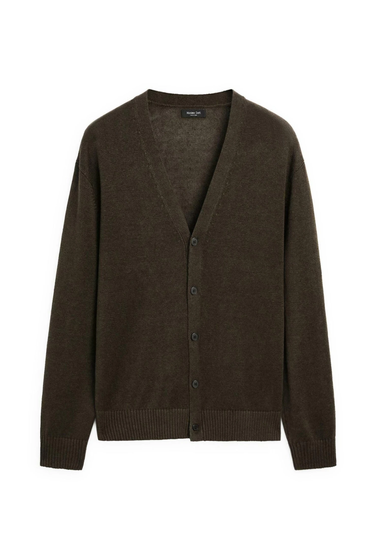 Massimo Dutti BUTTONED LEIGHTWEIGHT V-NECK - Cardigan - Brown 7 Massimo Dutti BUTTONED LEIGHTWEIGHT V-NECK - Cardigan - Brown - Image 5