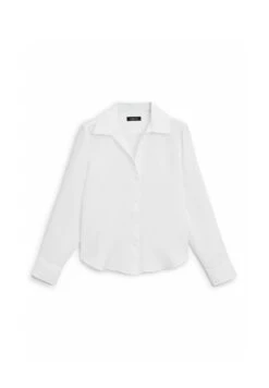 Massimo Dutti OPEN COLLAR LONG SLEEVE - Button-down Blouse - White -Massimo Dutti Shop b2e31aa560374464a025f3afd7579f2e 1