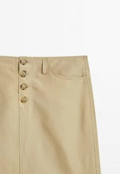 Massimo Dutti Buttoned Midi With Slit - A-Line Skirt -Massimo Dutti Shop b30727104c164b4b972a183d22442fcc