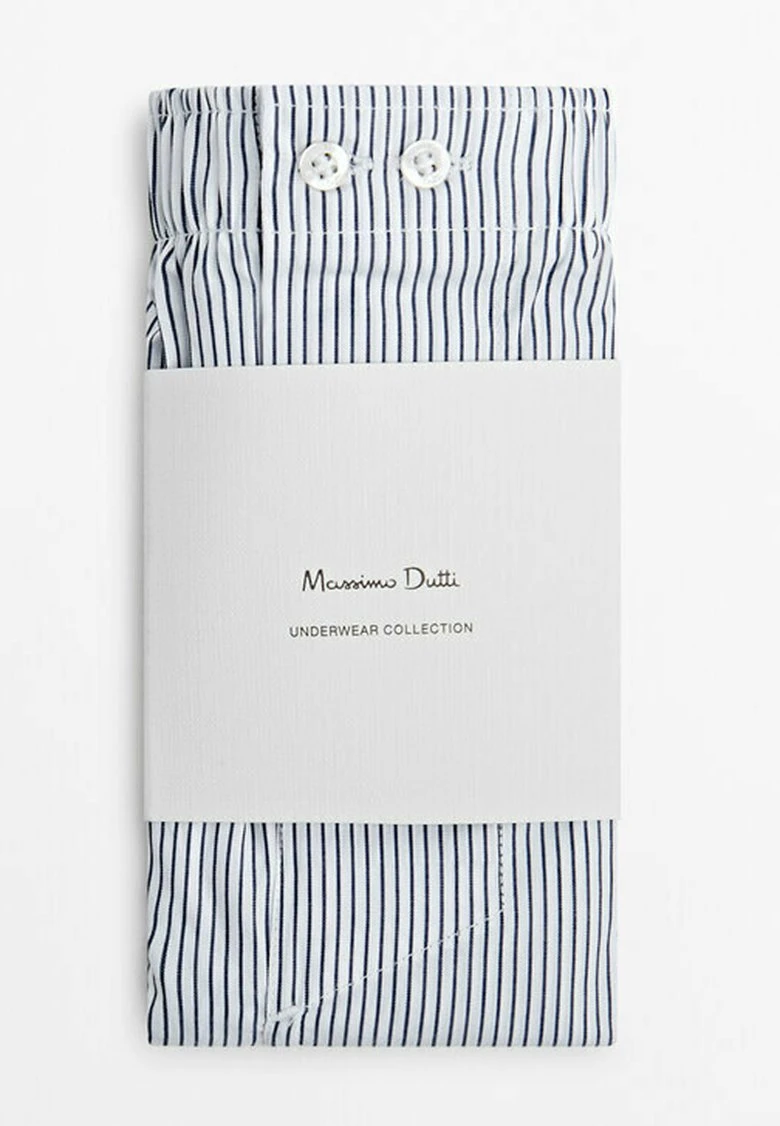 Massimo Dutti Striped - Boxer Shorts - Blue Denim 7 Massimo Dutti Striped - Boxer Shorts - Blue Denim - Image 5