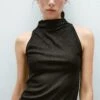 Massimo Dutti METALLIC-EFFECT HALTER NECK - Top - Black -Massimo Dutti Shop b33e802f6f22418c815cf170e3a70ea8