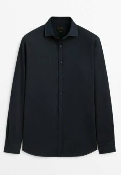 Massimo Dutti Micro Textured - Shirt - Dark Blue -Massimo Dutti Shop b34099a2bf3a4b73afa133adc15ccbbb