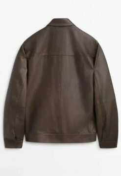 Massimo Dutti With Pockets - Leather Jacket - Dark Brown -Massimo Dutti Shop b340ec104f99422cae8f9325fb8bfe83