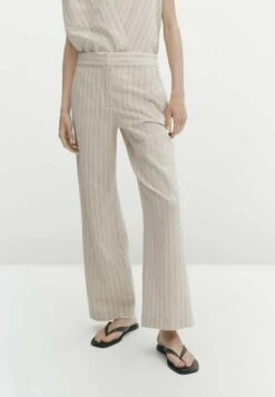 Massimo Dutti Pinstriped Style - Trousers - Beige