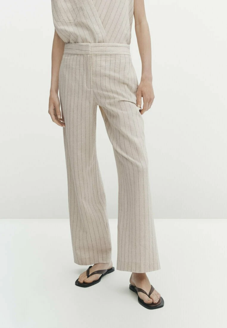 Massimo Dutti Pinstriped Style - Trousers - Beige 3 Massimo Dutti Pinstriped Style - Trousers - Beige