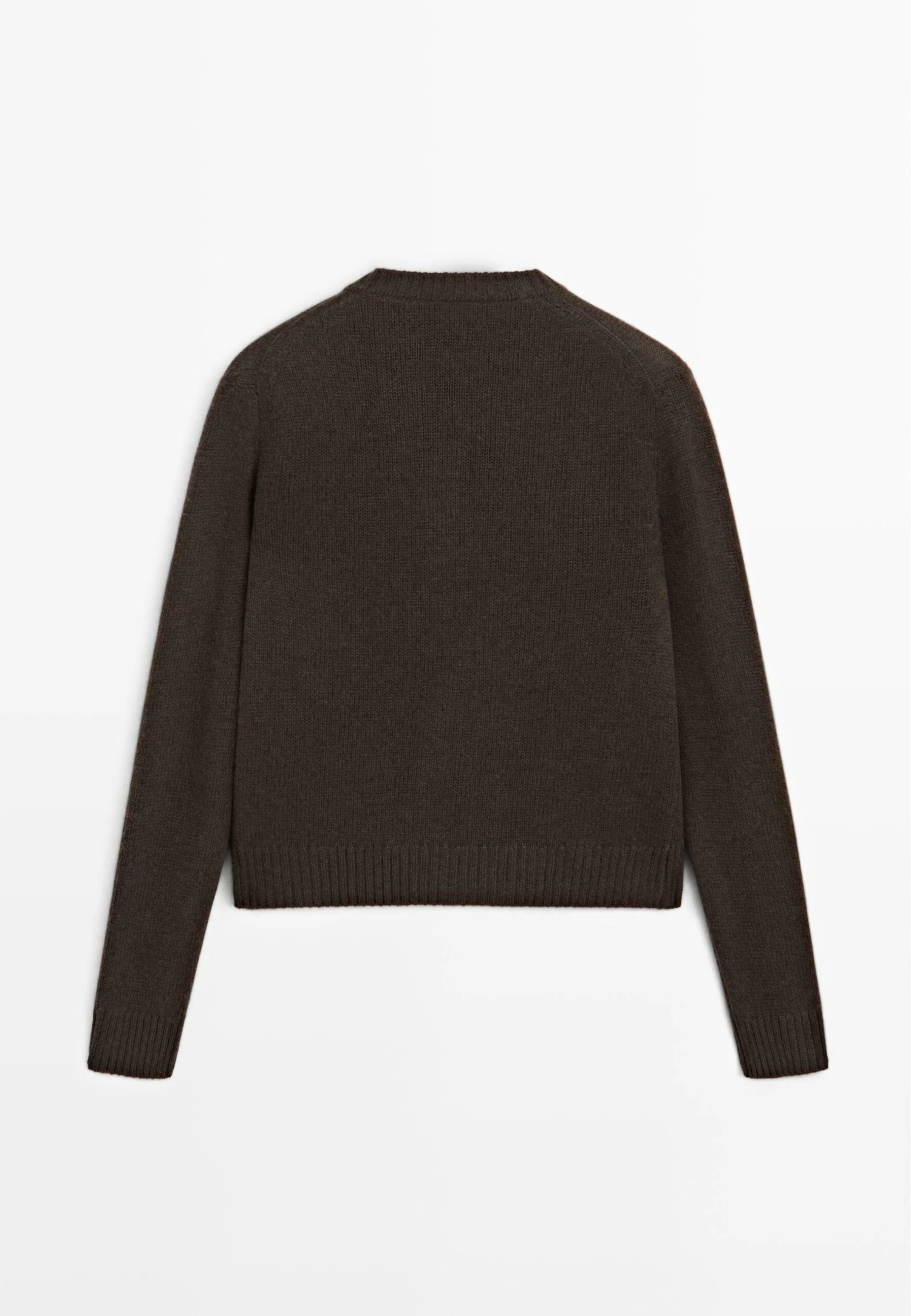 Massimo Dutti KNITTED CREW NECK - Cardigan - Mottled Dark Brown 6 Massimo Dutti KNITTED CREW NECK - Cardigan - Mottled Dark Brown - Image 4