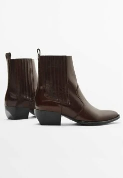 Massimo Dutti Cowboy/Biker Ankle Boot - Brown -Massimo Dutti Shop b354712c85c2479aaf4f0d7e3b5bc104