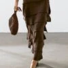 Massimo Dutti MIDI WITH RUFFLE DETAIL - Maxi Skirt - Dark Brown 1 Massimo Dutti MIDI WITH RUFFLE DETAIL - Maxi Skirt - Dark Brown -Massimo Dutti Shop b361e12be77546b9bcdf6fdaf11f280e