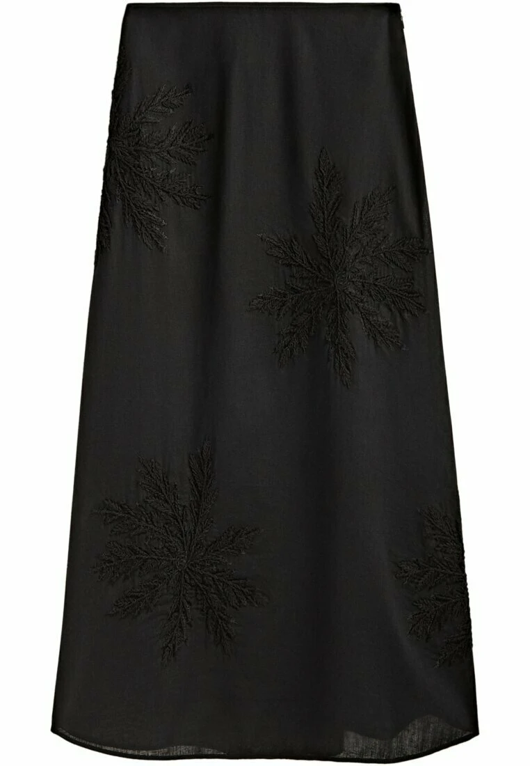 Massimo Dutti Midi With Embroidery - Maxi Skirt - Black 8 Massimo Dutti Midi With Embroidery - Maxi Skirt - Black - Image 6