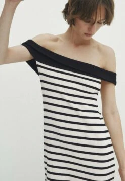 Massimo Dutti Striped With Contrast Boat Neck - Maxi Dress -Massimo Dutti Shop b38c43247be0483db35285f25ffe040a