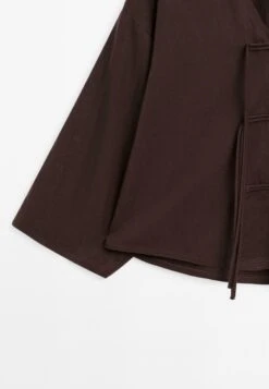 Massimo Dutti CROPPED GARMENT WITH DRAWSTRING DETAIL - Blouse - Dark Brown -Massimo Dutti Shop b3f98db8a6624113b555dd1689f5772b