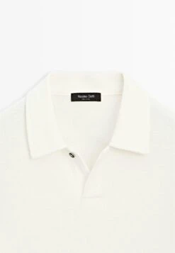 Massimo Dutti TEXTURED LONG SLEEVE - Polo Shirt - WHITE -Massimo Dutti Shop b43db2813d5f453b819d1f33c3483b77