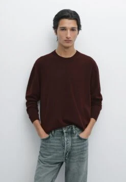 Massimo Dutti CREW NECK LONG SLEEVE - Jumper - Bordeaux -Massimo Dutti Shop b461f4a68ad64d52b1cbc1ea7ebe5fb8