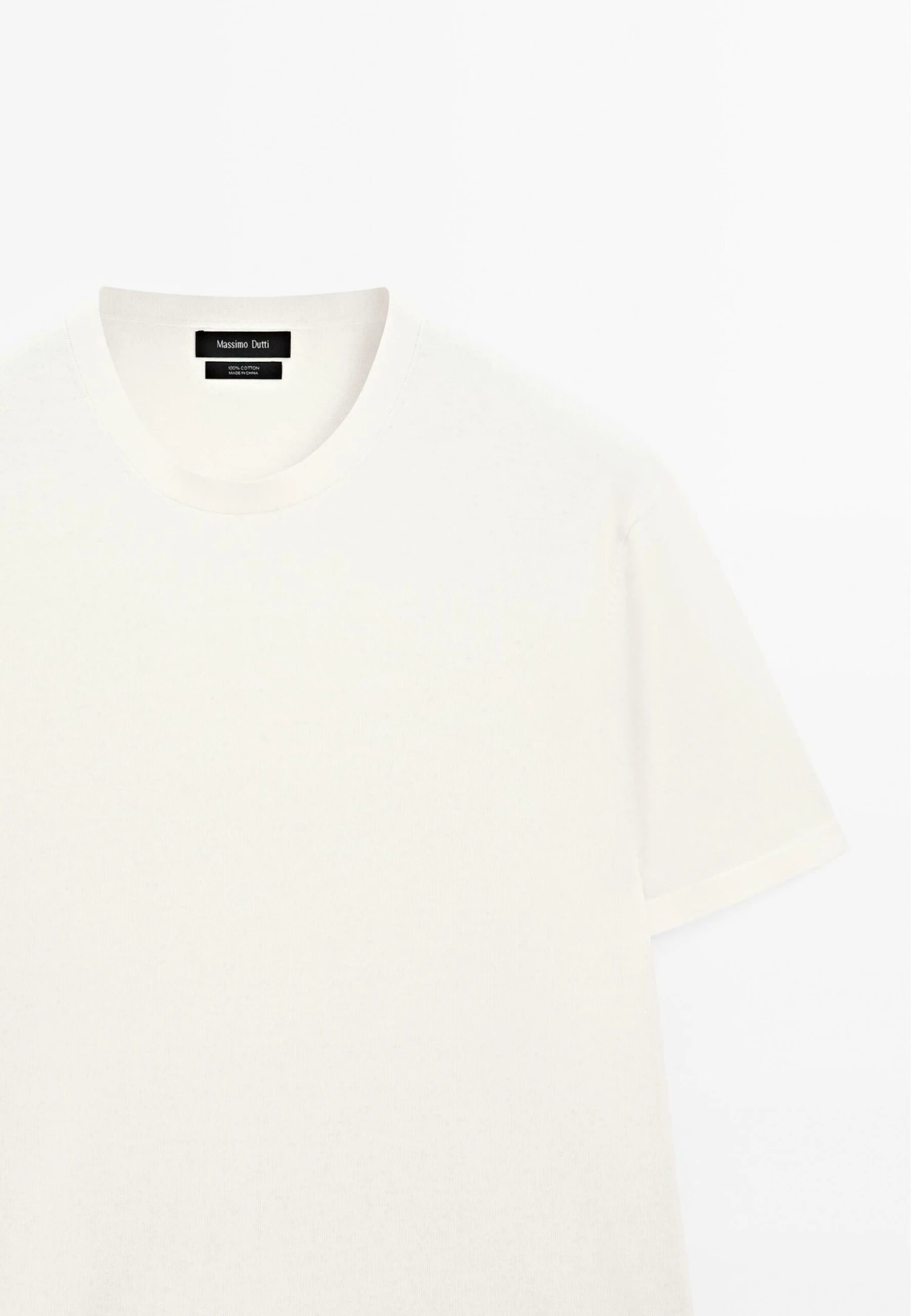 Massimo Dutti LIGHTWEIGHT CREW NECK WITH SHORT SLEEVE - Basic T-shirt - WHITE 10 Massimo Dutti LIGHTWEIGHT CREW NECK WITH SHORT SLEEVE - Basic T-shirt - WHITE - Image 8