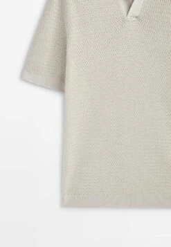Massimo Dutti Textured Short Sleeve - Polo Shirt - Beige -Massimo Dutti Shop b4dab3848b9440f8ae9d6d75f4c3a01f