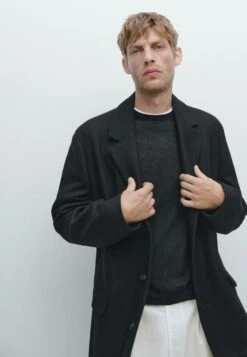 Massimo Dutti LONG WITH LAPEL COLLAR - Classic Coat - Black -Massimo Dutti Shop b4e1bcb192134be48940378d2c23d242