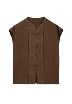 Massimo Dutti WAISTCOAT WITH BUTTONED CHEST DETAIL - Waistcoat - Beige -Massimo Dutti Shop b4e3cabdc45d43d18abfa9080719c374 1