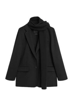 Massimo Dutti LAPEL COLLAR WITH DETACHABLE SCARF - Blazer - Black -Massimo Dutti Shop b4ee2930fe9e4e8eb740cebe716ea9c7