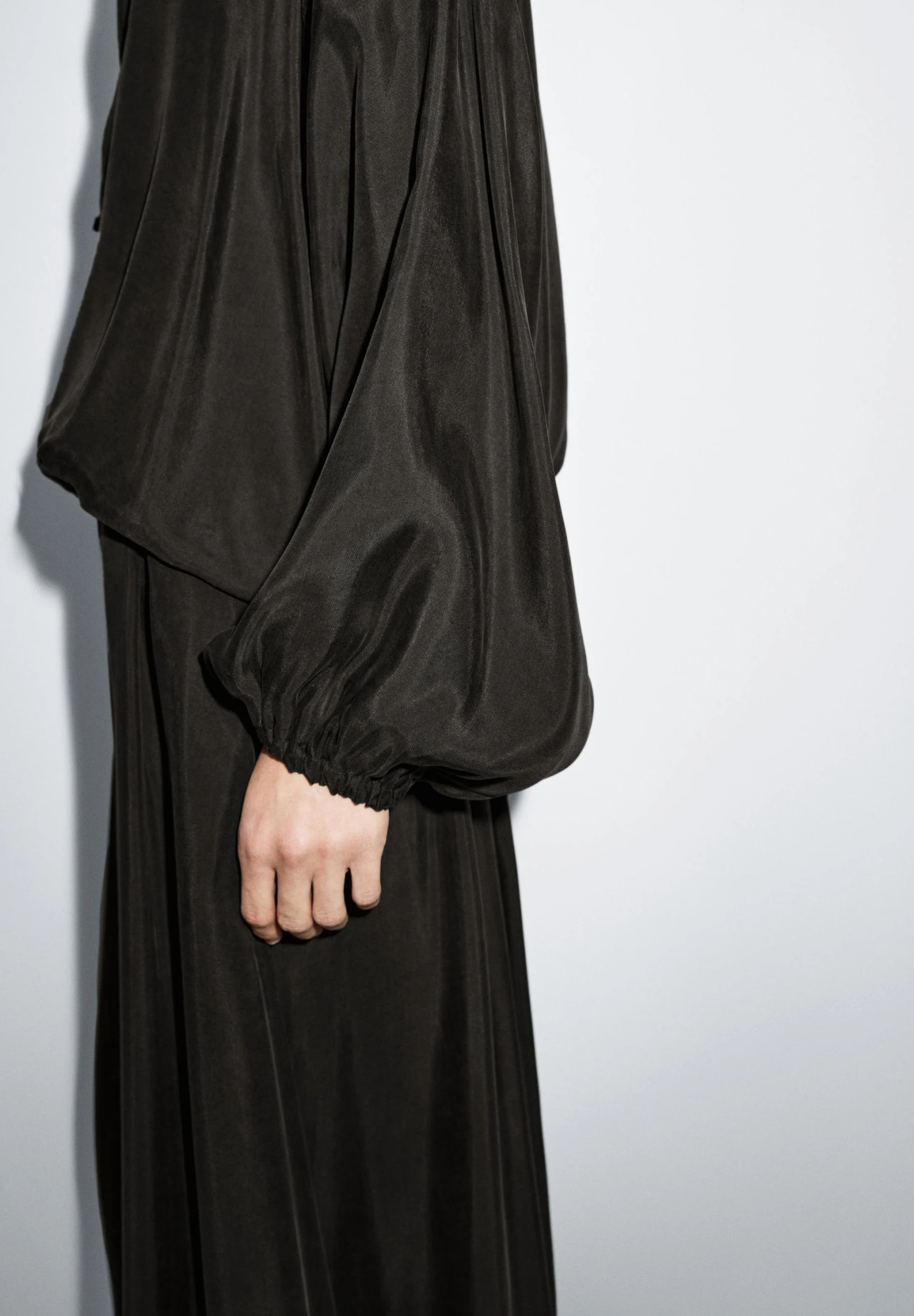 Massimo Dutti GARMENT WITH DRAWSTRING DETAIL - Blouse - Grey 6 Massimo Dutti GARMENT WITH DRAWSTRING DETAIL - Blouse - Grey - Image 4