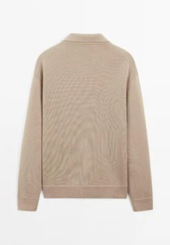 Massimo Dutti ZIP-UP POLO COLLAR - Cardigan - Light Brown -Massimo Dutti Shop b51b9d4487db4391bd27372215f775a3