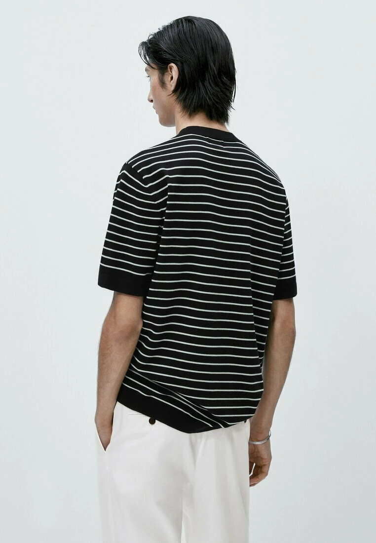 Massimo Dutti Striped Milano - Print T-Shirt - Dark Blue Denim 4 Massimo Dutti Striped Milano - Print T-Shirt - Dark Blue Denim - Image 2