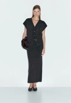 Massimo Dutti DOUBLE-FACED MIDI - Maxi Skirt - Dark Grey -Massimo Dutti Shop b57c6bf26efb4ff2a049250200a0cba4