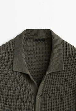 Massimo Dutti Crochet With Buttoned- Shirt - Khaki -Massimo Dutti Shop b57faaa40ef84285b6522600ad8cdd13
