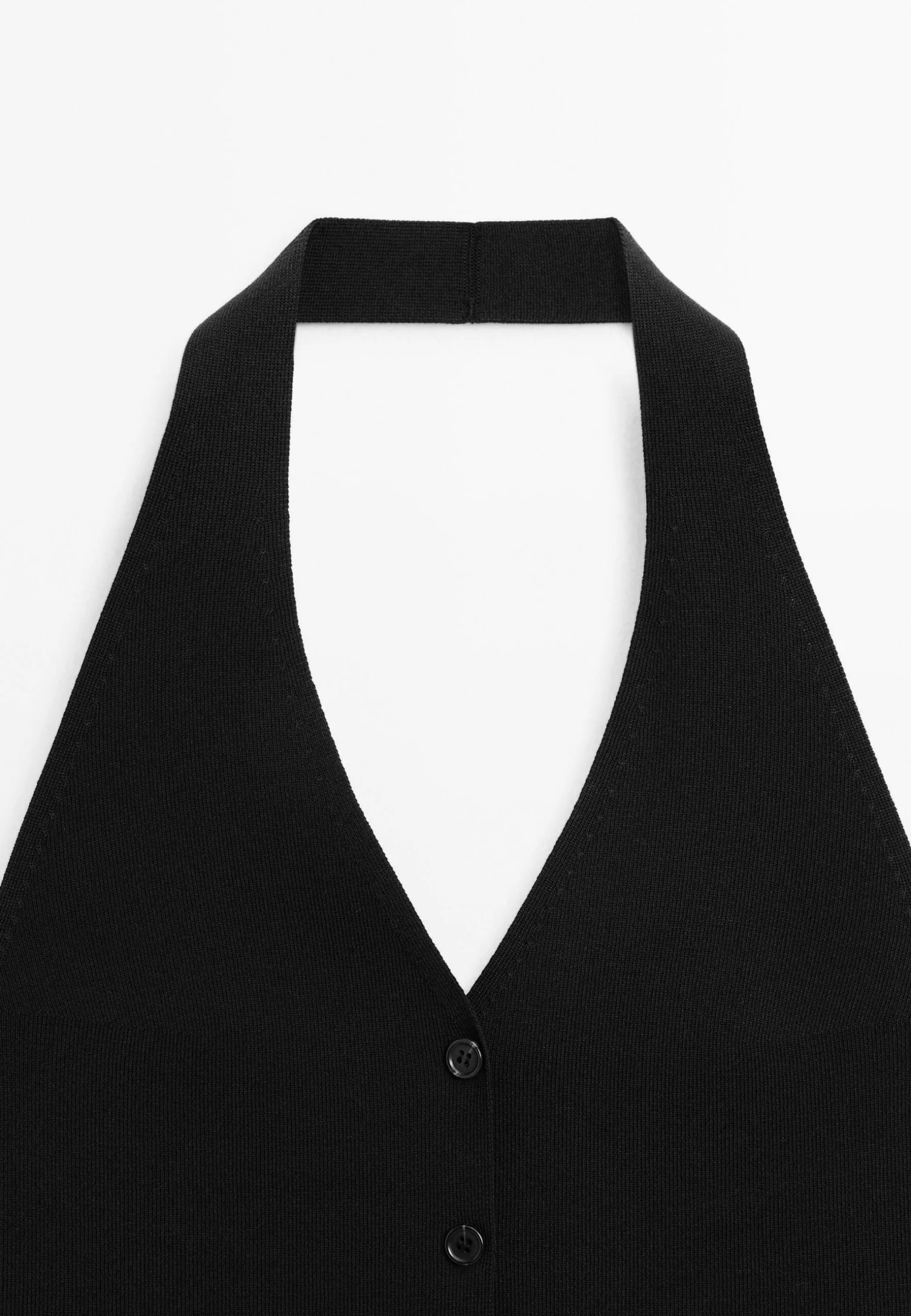 Massimo Dutti LOW-CUT BACK WITH BUTTONS - Waistcoat - Black 8 Massimo Dutti LOW-CUT BACK WITH BUTTONS - Waistcoat - Black - Image 6