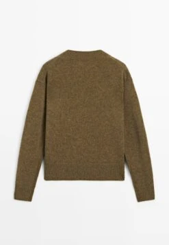 Massimo Dutti V-NECK KNIT - Jumper - Olive -Massimo Dutti Shop b5d2367a94ad4a989f57efa00e6091b7