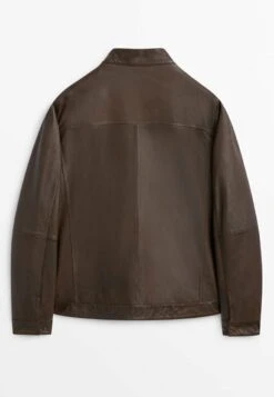 Massimo Dutti Leather Jacket - Brown -Massimo Dutti Shop b63d5eb2ca8c4288bf0fab0dc36891c8