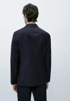 Massimo Dutti Blazer Jacket - Dark Blue -Massimo Dutti Shop b65a31d3993640f9837230611cdb6d26