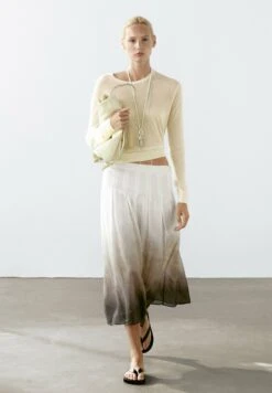 Massimo Dutti OMBRÉ PRINT BOX PLEAT MIDI - Pleated Skirt - Light Grey -Massimo Dutti Shop b66ff95d71f54522bda88dc002cf4339