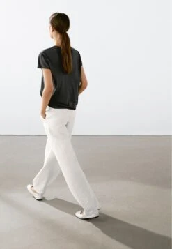 Massimo Dutti FLOWING SHORT SLEEVE WITH CREW NECK - Basic T-shirt - Dark Grey -Massimo Dutti Shop b678723419f5431297118cfc4f43aa23