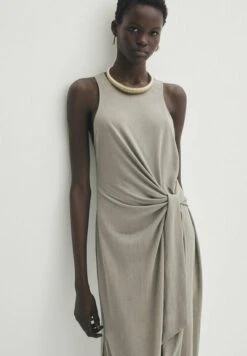 Massimo Dutti Midi With Knot Detail - Day Dress -Massimo Dutti Shop b6bd334a1f4f4c6a9ff70780ee120586