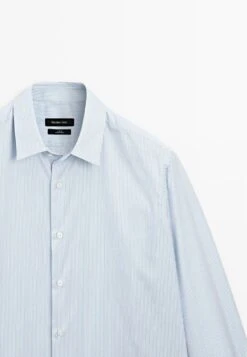 Massimo Dutti SLIM FIT STRIPED GARMENT - Shirt - Blue -Massimo Dutti Shop b6db7784dc0c4db29161bf7fa2114c34