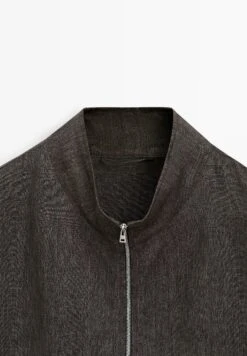 Massimo Dutti FADED TWO-WAY ZIP BOMBER NECK - Summer Jacket - Mottled Brown -Massimo Dutti Shop b6dde048ea8b43f1af7a9aa01f86c03e