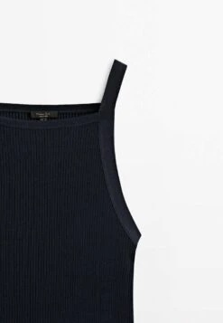Massimo Dutti With Square Neckline - Top - Dark Blue -Massimo Dutti Shop b712d34a34c0492ab565d4652d4ae9bf
