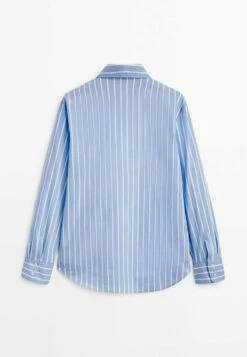 Massimo Dutti With Double Stripe- Button-Down Blouse - Blue -Massimo Dutti Shop b725a5048e554d50941ec8c767850ad4