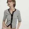 Massimo Dutti Striped With Buttons - Cardigan -Massimo Dutti Shop b72c2d7f50e943308924d52cc690c8a4