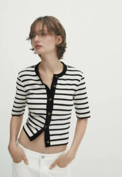 Massimo Dutti Striped With Buttons - Cardigan