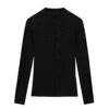 Massimo Dutti WITH SEAM DETAIL - Long Sleeved Top - Black