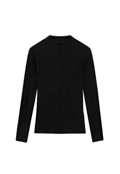 Massimo Dutti WITH SEAM DETAIL - Long Sleeved Top - Black