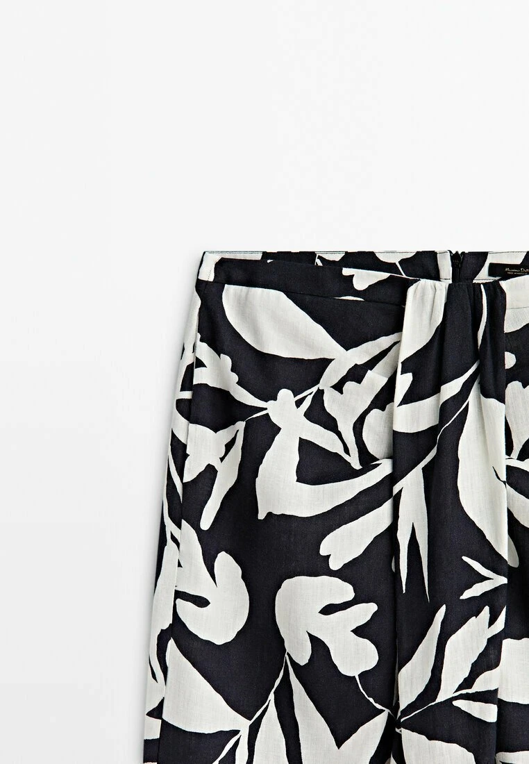 Massimo Dutti Floral Print- Wrap Skirt - Black 9 Massimo Dutti Floral Print- Wrap Skirt - Black - Image 7