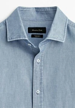 Massimo Dutti Chambray - Shirt - Light Blue -Massimo Dutti Shop b7b42500e5d649b68f4a01c604ac1a49