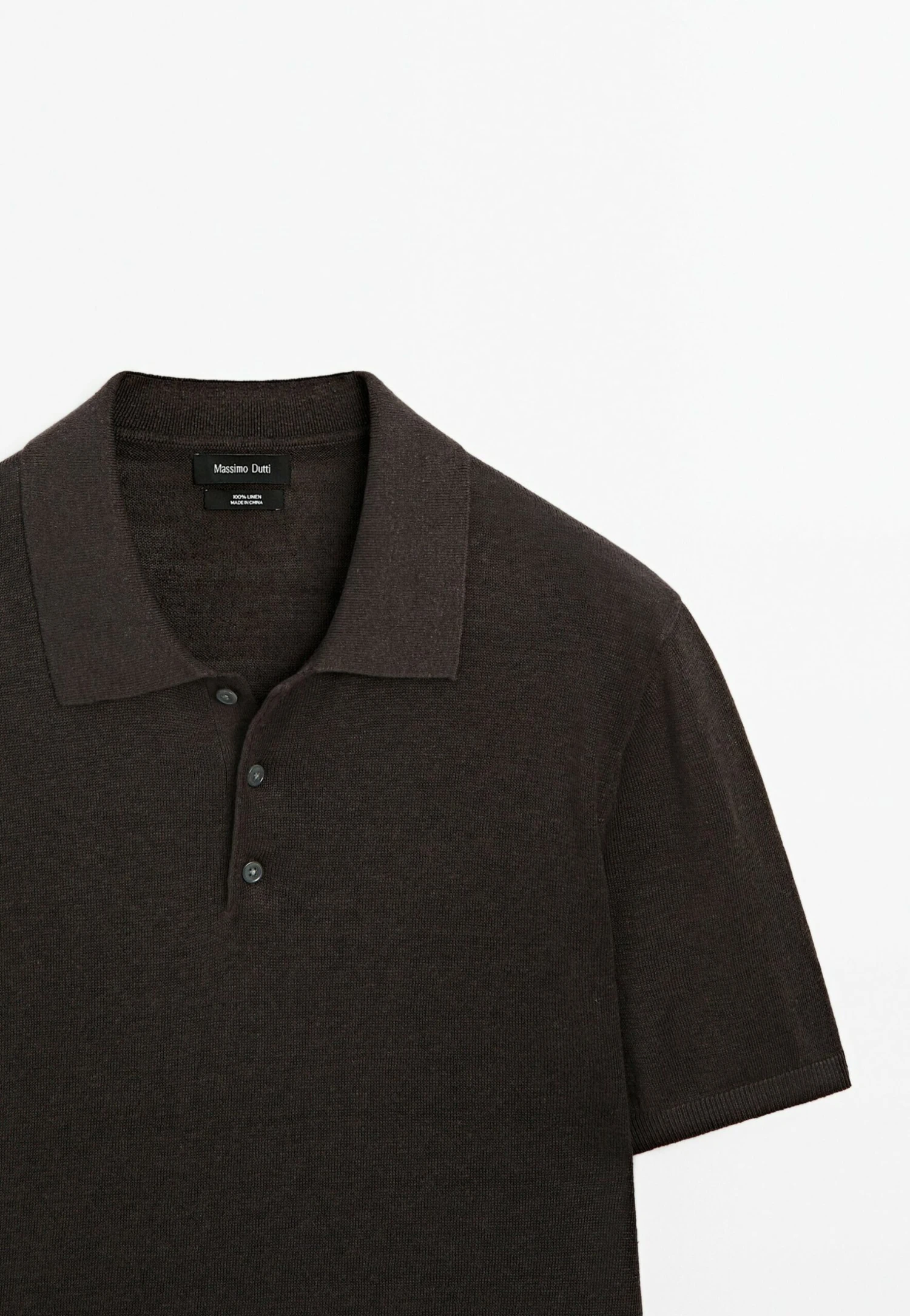 Massimo Dutti WIDE BUTTONED POLO COLLAR - Polo Shirt - Mottled Dark Grey 9 Massimo Dutti WIDE BUTTONED POLO COLLAR - Polo Shirt - Mottled Dark Grey - Image 7