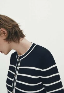 Massimo Dutti Striped Short Sleeve- Cardigan - Dark Blue 14 Massimo Dutti Striped Short Sleeve- Cardigan - Dark Blue -Massimo Dutti Shop b7c6d3bd86164c62844327d8133f5bd2