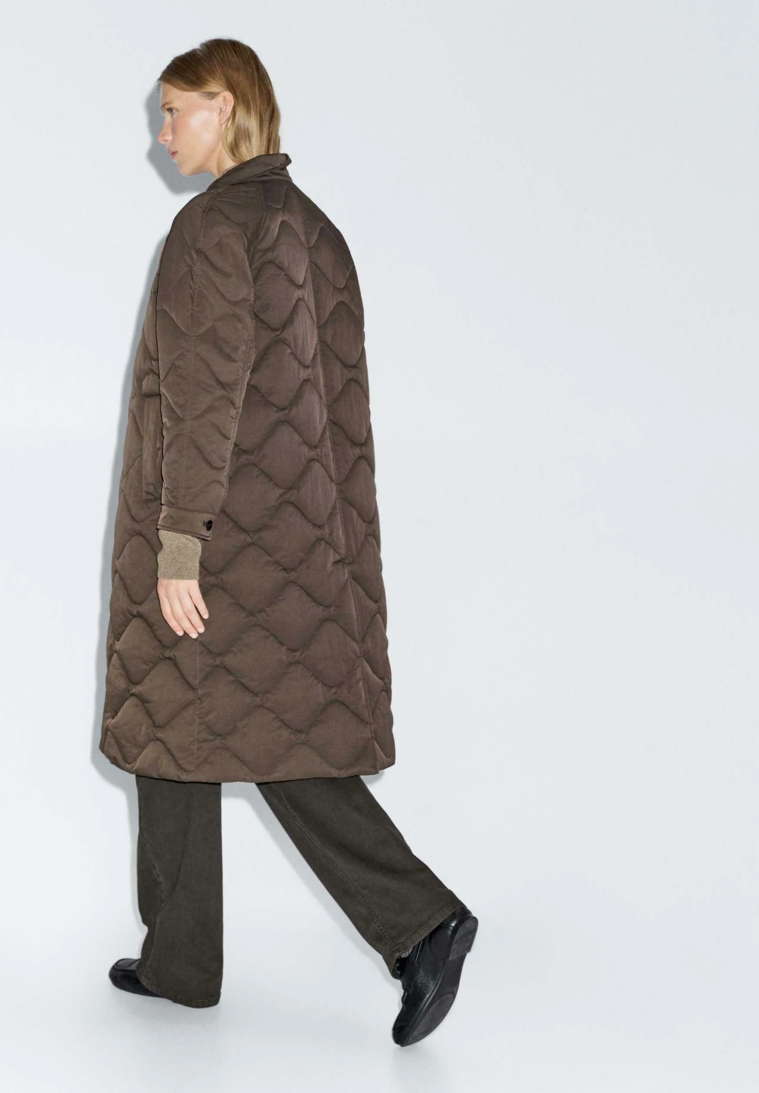 Massimo Dutti LONG WATER-REPELLENT PUFFER - Winter Coat - Khaki 4 Massimo Dutti LONG WATER-REPELLENT PUFFER - Winter Coat - Khaki - Image 2