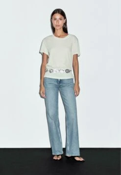 Massimo Dutti LIGHTWEIGHT SHORT SLEEVE - Basic T-shirt - Light Blue -Massimo Dutti Shop b7dadbe07a734186ab9a2948801538ae